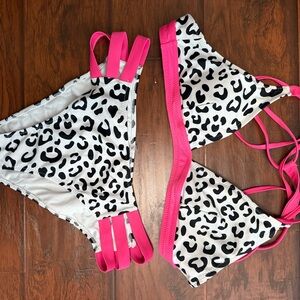 Popvil Leopard Print Bikini with Pink Accents
